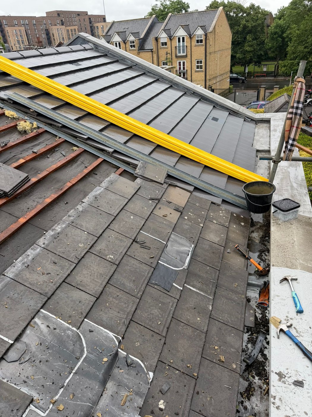 Full re-roof in progress